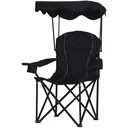 Camping chair with sunshade black