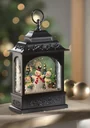 Christmas lantern with snowman motif, light, music and snowfall effect
