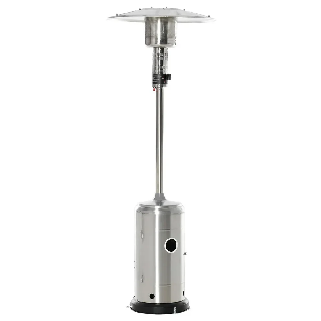 Patio heater with anti-tip switch, automatic safety shutdown, patio heater with wheels ro