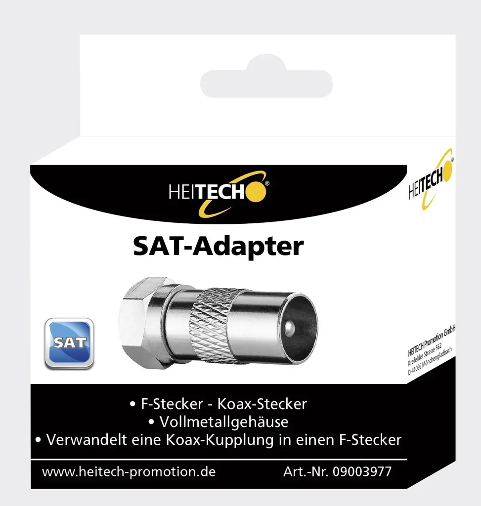 SAT adapter F-connector-coax connector