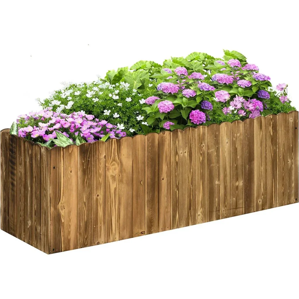 Raised bed planter herb bed planting bed vegetable flower bed flower box fir wood 120 x 40 x 40 cm
