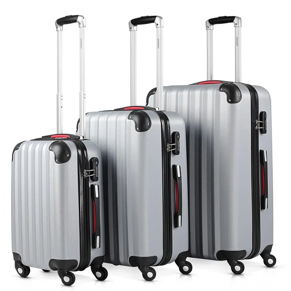 Hard-shell suitcase set - Basic line silver M/L/XL