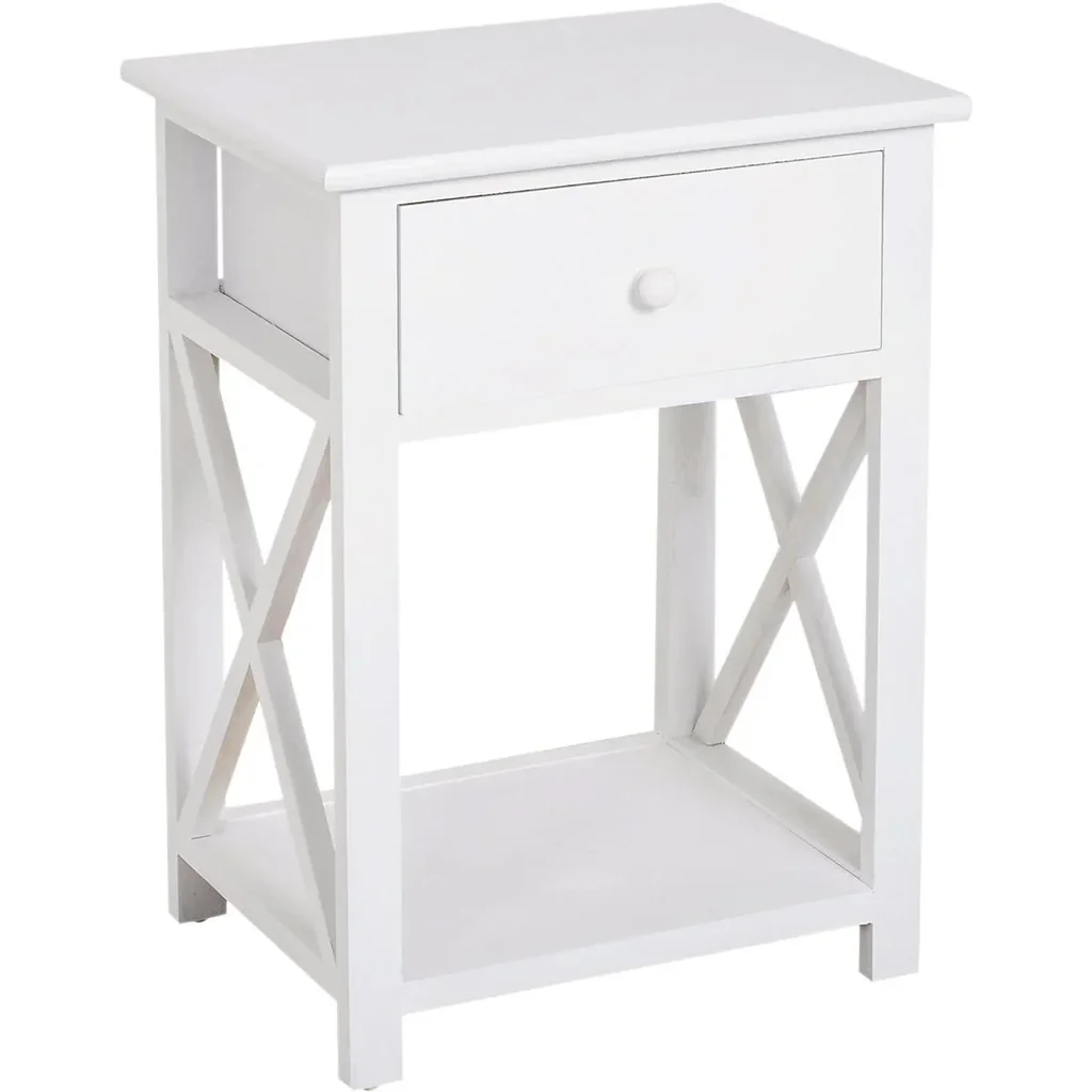 Side table with drawer white