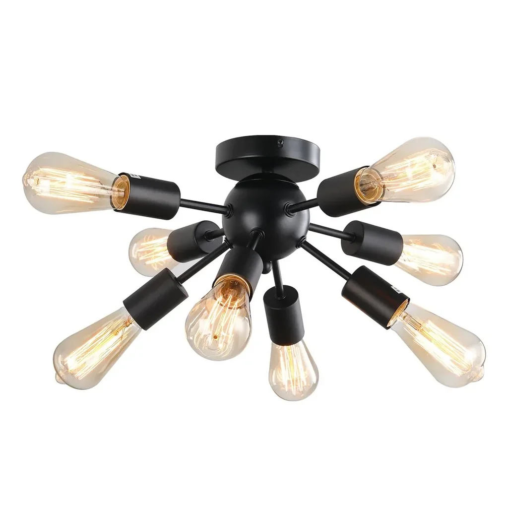 Ceiling light ceiling lamp wall lamp glass office lamp LED ceiling lighting for bathroom kitchen balcony corridor 40W, black, steel