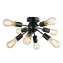 Ceiling light ceiling lamp wall lamp glass office lamp LED ceiling lighting for bathroom kitchen balcony corridor 40W, black, steel