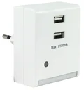 LED night light with integrated USB charger