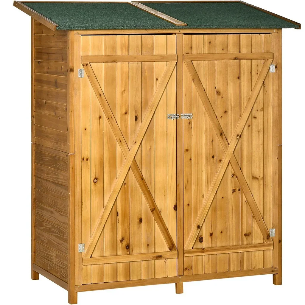 Garden shed for tool storage - bitumen roof - whitewood - 140 x 75 x 160 cm