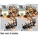 2x Christmas tree lights 14 meters warm white - 700LED for indoor and outdoor use
