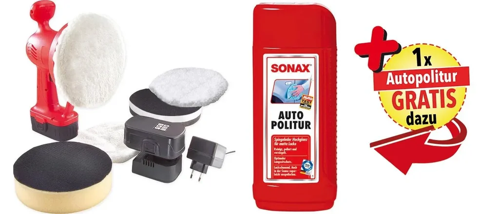 Cordless polishing machine 18 Volt/ 12-piece paint care set