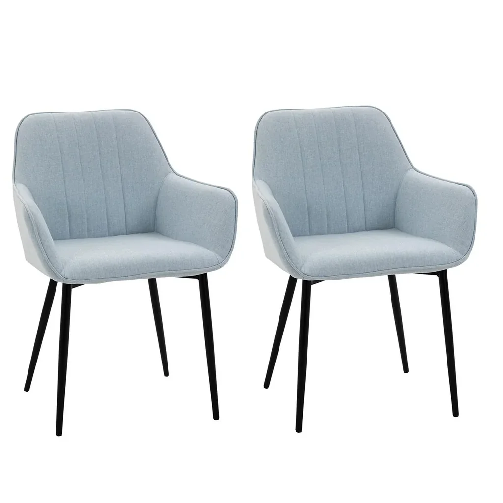 2-piece dining chairs dining chairs with breathable linen cover ergonomic kitchen chair with backrest armrest and