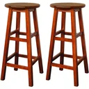 Bar stools solid acacia wood 2 pieces