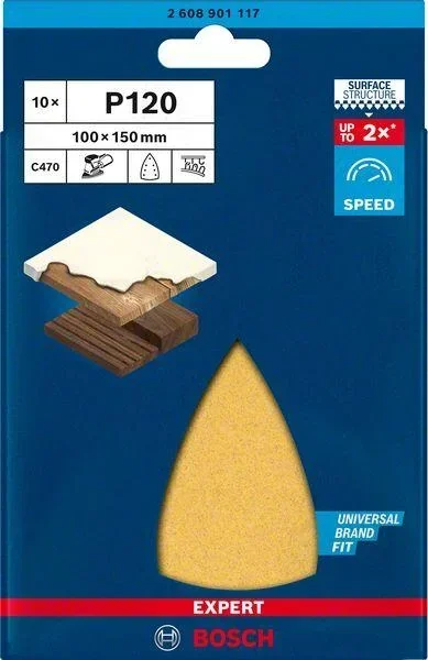 Sanding sheet C470, 100 x 150 mm, K120, 10 pieces