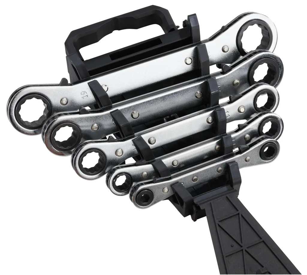 Ratchet ring spanner set 5-piece