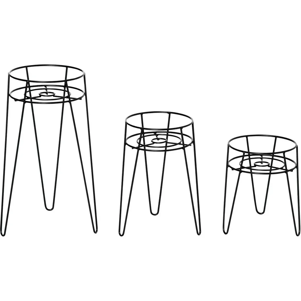 Flower stand set of 3 made of metal plant stand set flower stool flower pot holder plant stool for flower pot up to Ø16