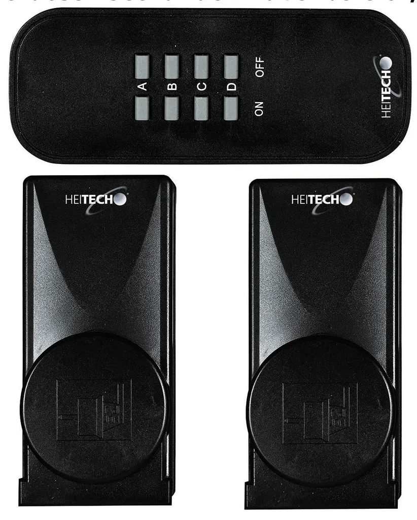 Set of 2 wireless sockets for outdoor use with remote control