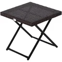 Polyrattan garden table foldable brown