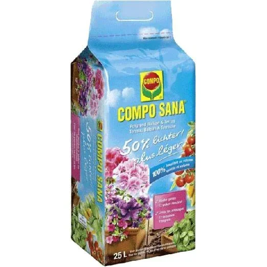 Sana potting soil - 25L - for balcony and terrace - 50% lighter