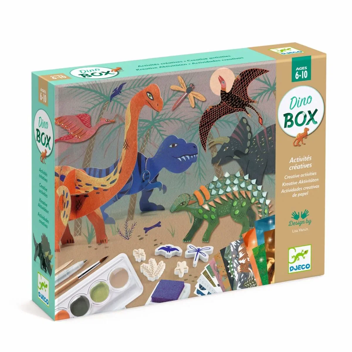 Djeco Knutselset, creativiteitsset, multi-activiteitenset - Dinosaurussen