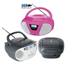 CD Radio Boombox with FM radio, CD, cassette and AUX-IN, pink
