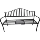 Metal bench with folding side table black