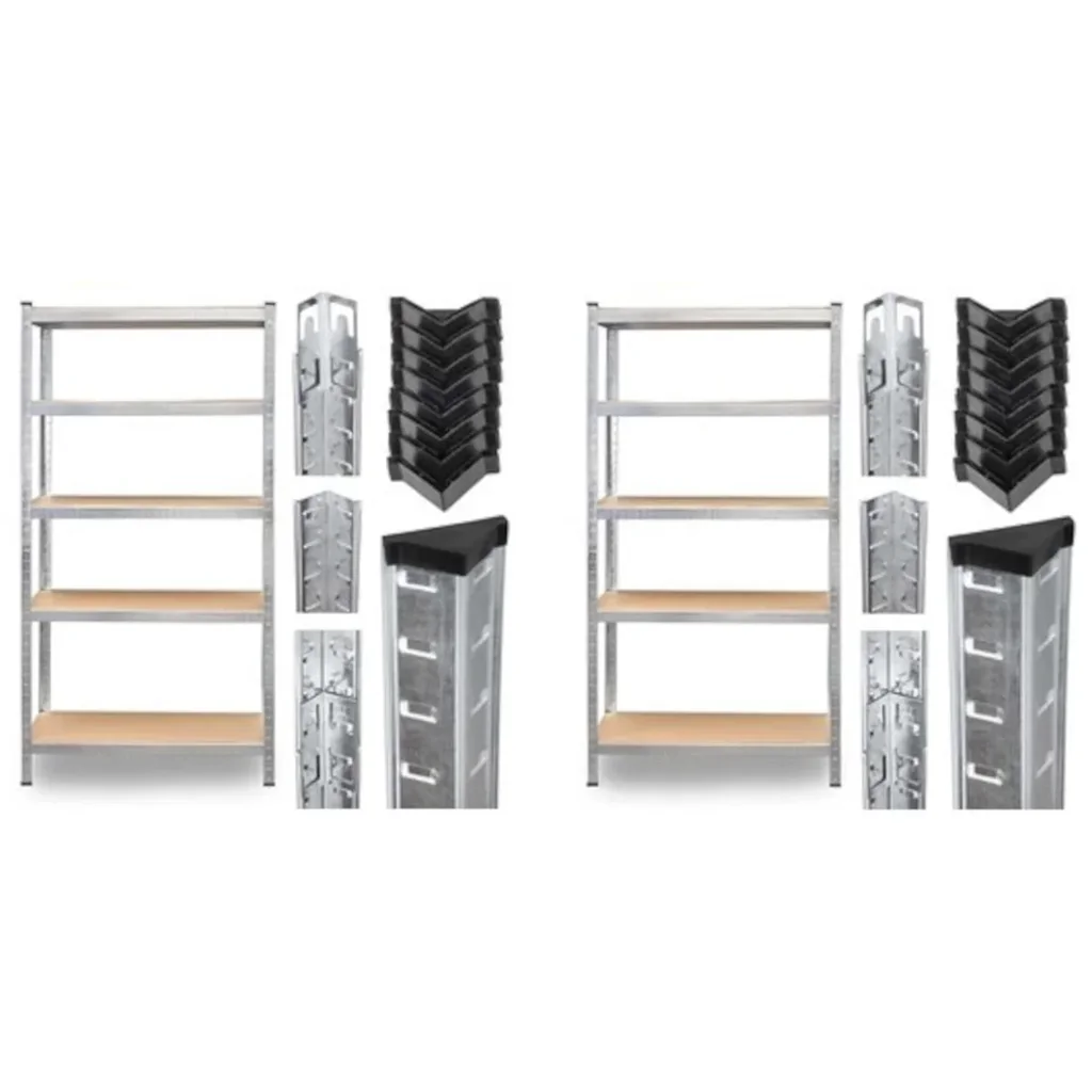 Tool rack 875 kg load capacity galvanized MDF 180x90x40cm - set of 2