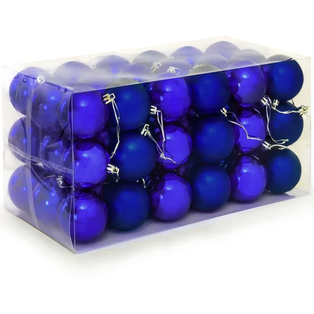 Christmas balls 54 pieces - blue - diameter 6 cm