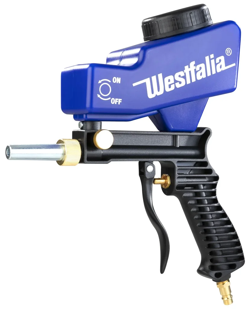 Compressed air sandblasting gun