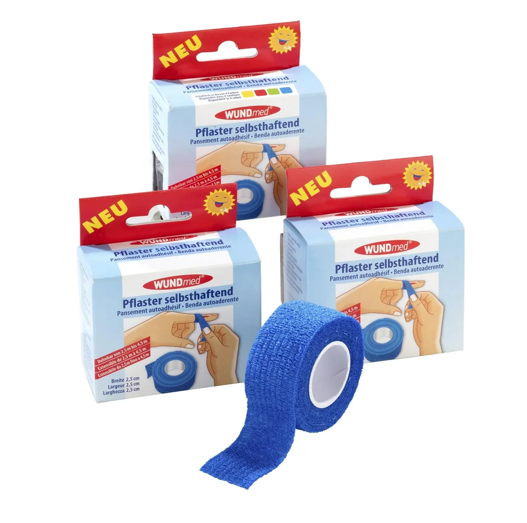 Self-adhesive plasters, set of 3, blue