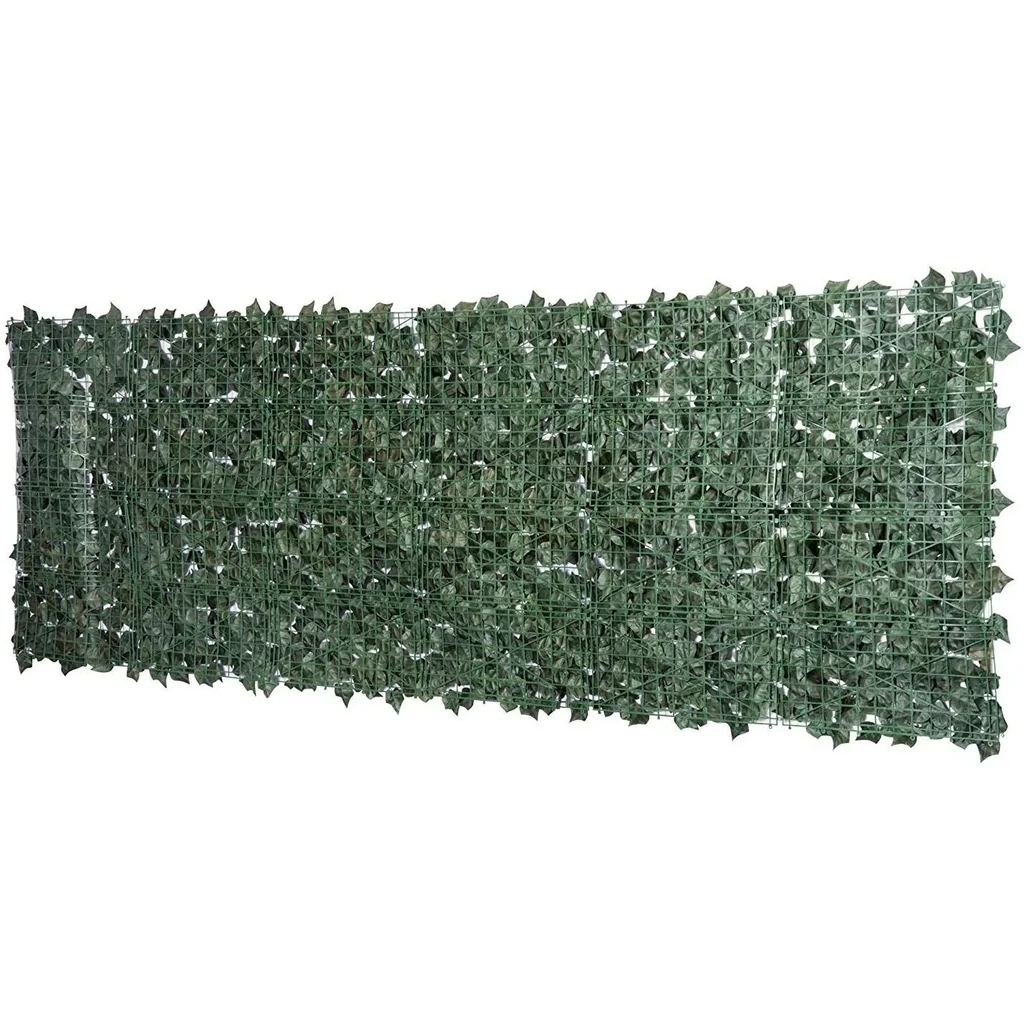 Privacy Screen Artificial Hedge Wall Decoration 1x3m Dark Green