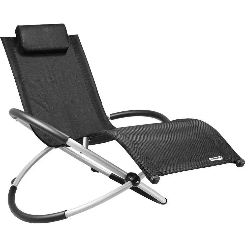 Foldable deck chair black