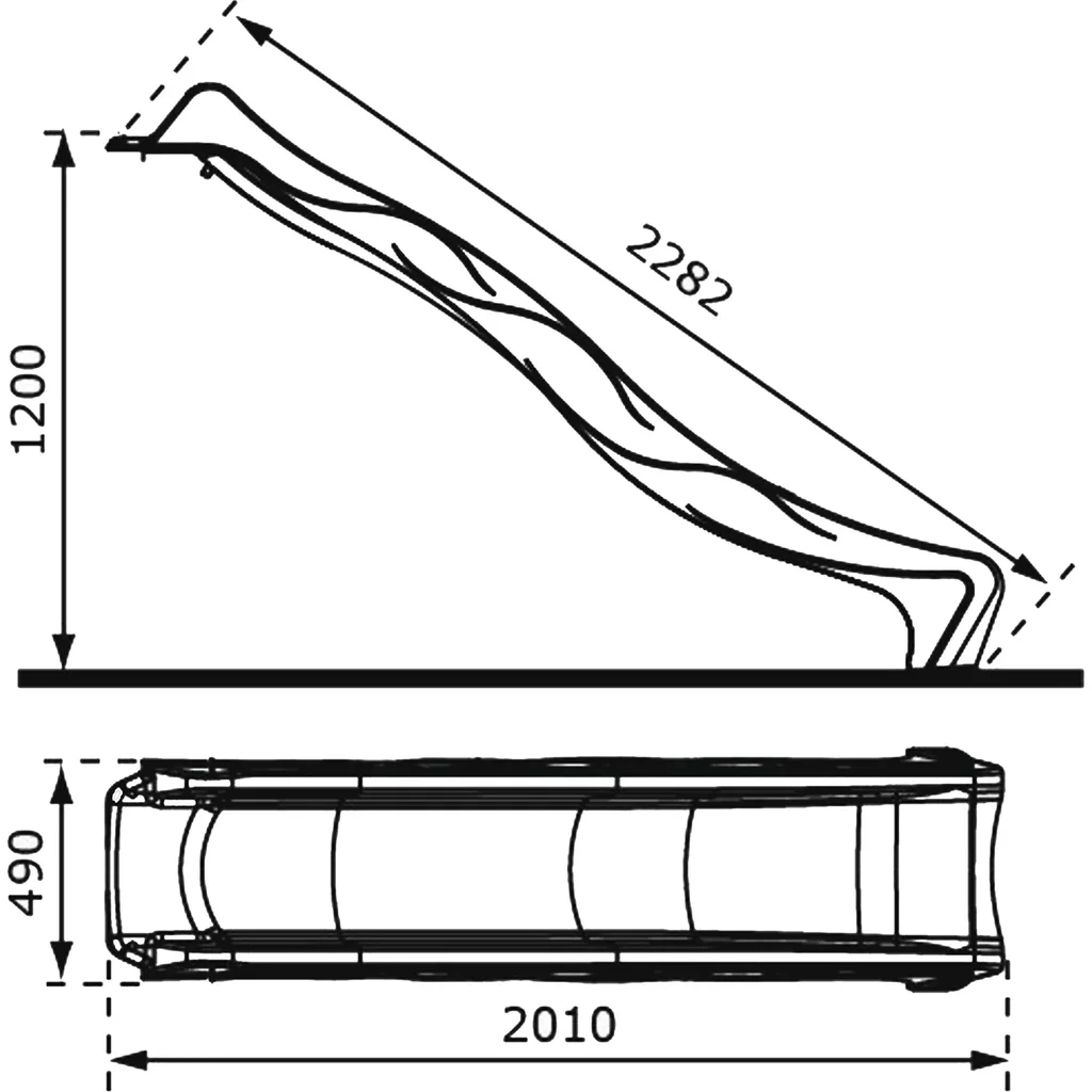 Sky230 Slide with Water Connection Grey - 228 cm