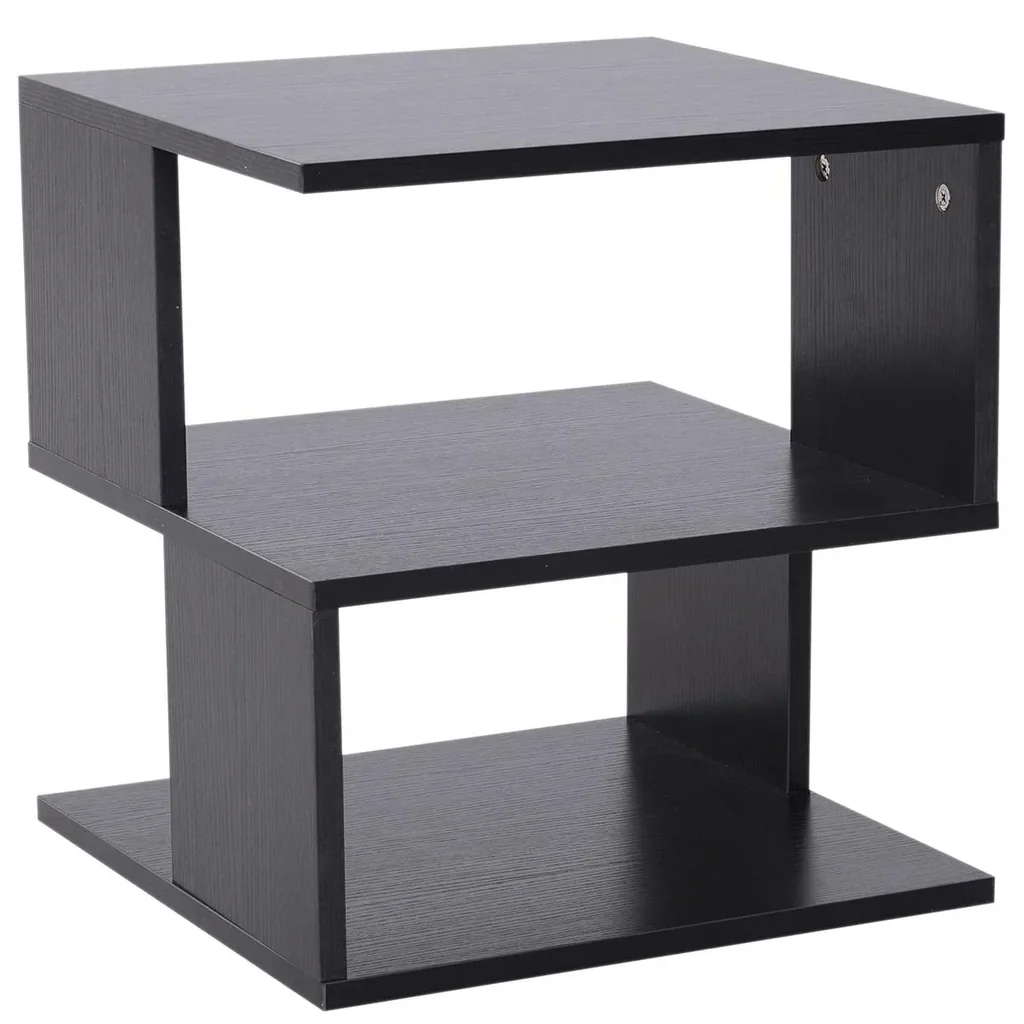 Side table bedside table with modern design, chipboard, black, 40x40x43 cm