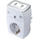 Socket charging adapter with 2 USB ports, white