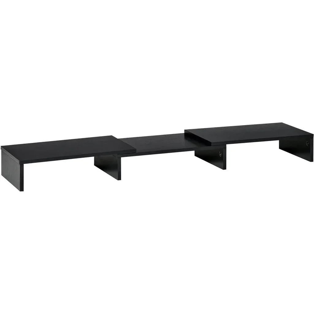 Monitor stand length angle adjustable double screen stand wooden shelf monitor holder for computer screen lapt
