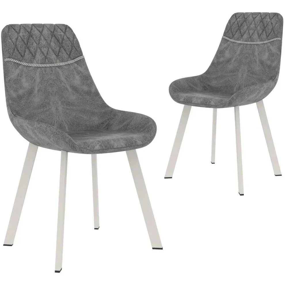 Dining room chairs 2-seater faux leather black