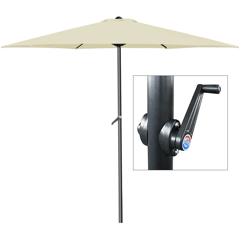 Aluminium parasol - Ø 300cm - with beige garland