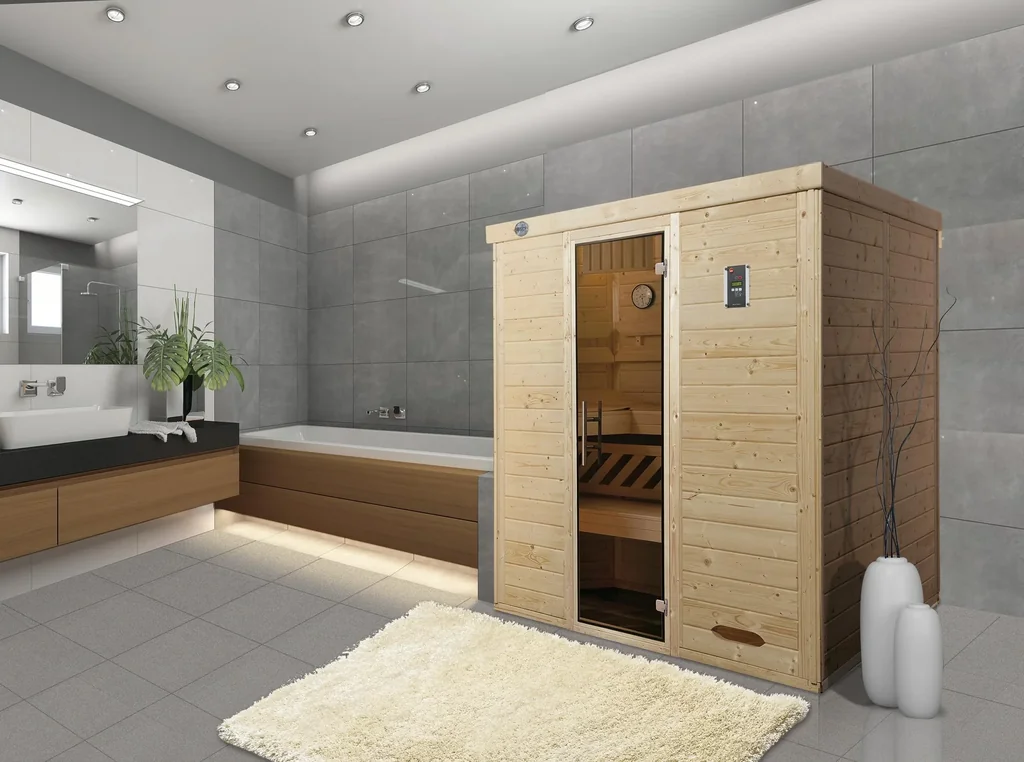 Design sauna KEMI 4 with glass door