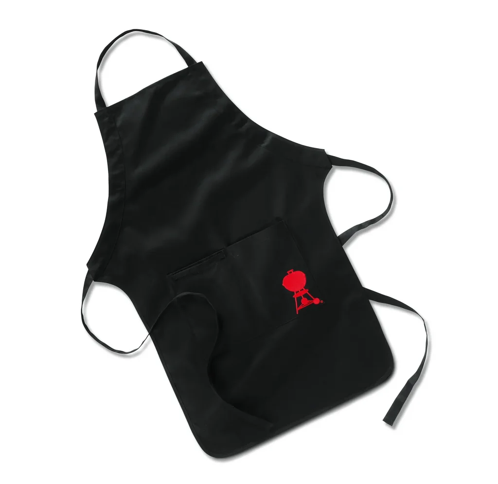 Grill apron black with red ball grill