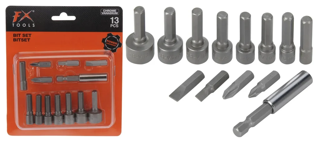 Bit and socket wrench set 13-piece