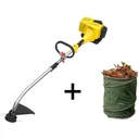 Petrol grass cutter with detachable cutting boom and Kinzo garden waste bag 30L - 40cm cutting width