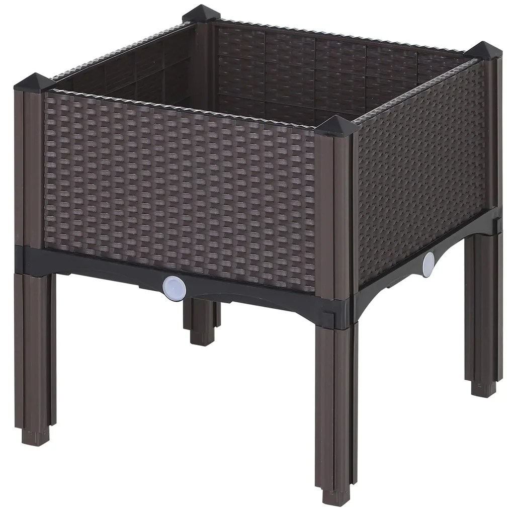 Raised bed in rattan look