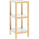 Bathroom cabinet - Bamboo - 3 shelves - 80 x 34 x 33 cm - White