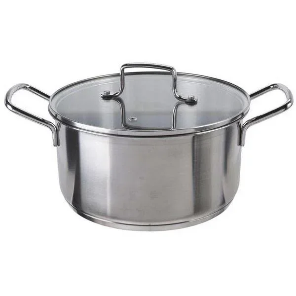 Cooking pot with glass lid - 22 cm diameter