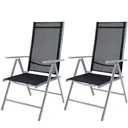 Set of 2 garden chairs with high backrest made of aluminium Bern - silver