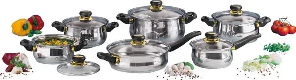 12-piece Gold Line stainless steel cookware set