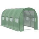 Plastic greenhouse walk-in greenhouse 4 x 2 m polytunnel film tunnel greenhouse frost protection steel pipe dark green