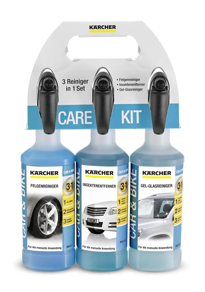 Care Kit, rim cleaner, glass cleaner and insect remover 500 ml each