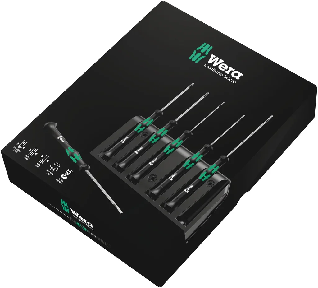 Electronics screwdriver set including holder, 6 pieces