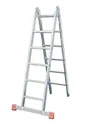 Jointed double ladder aluminum 2 x 6 rung ladder