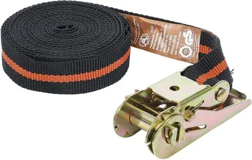 Ratchet tensioning strap, 5 m x 25 mm